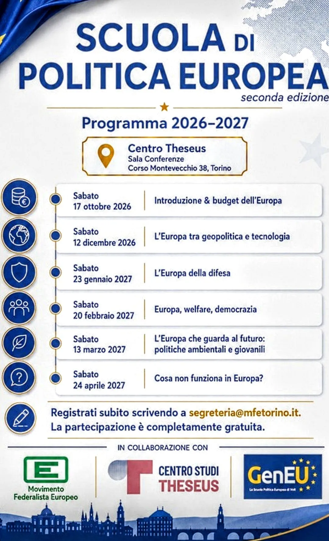 Riparte la Scuola di Politica Europea - edizione 2026/2027